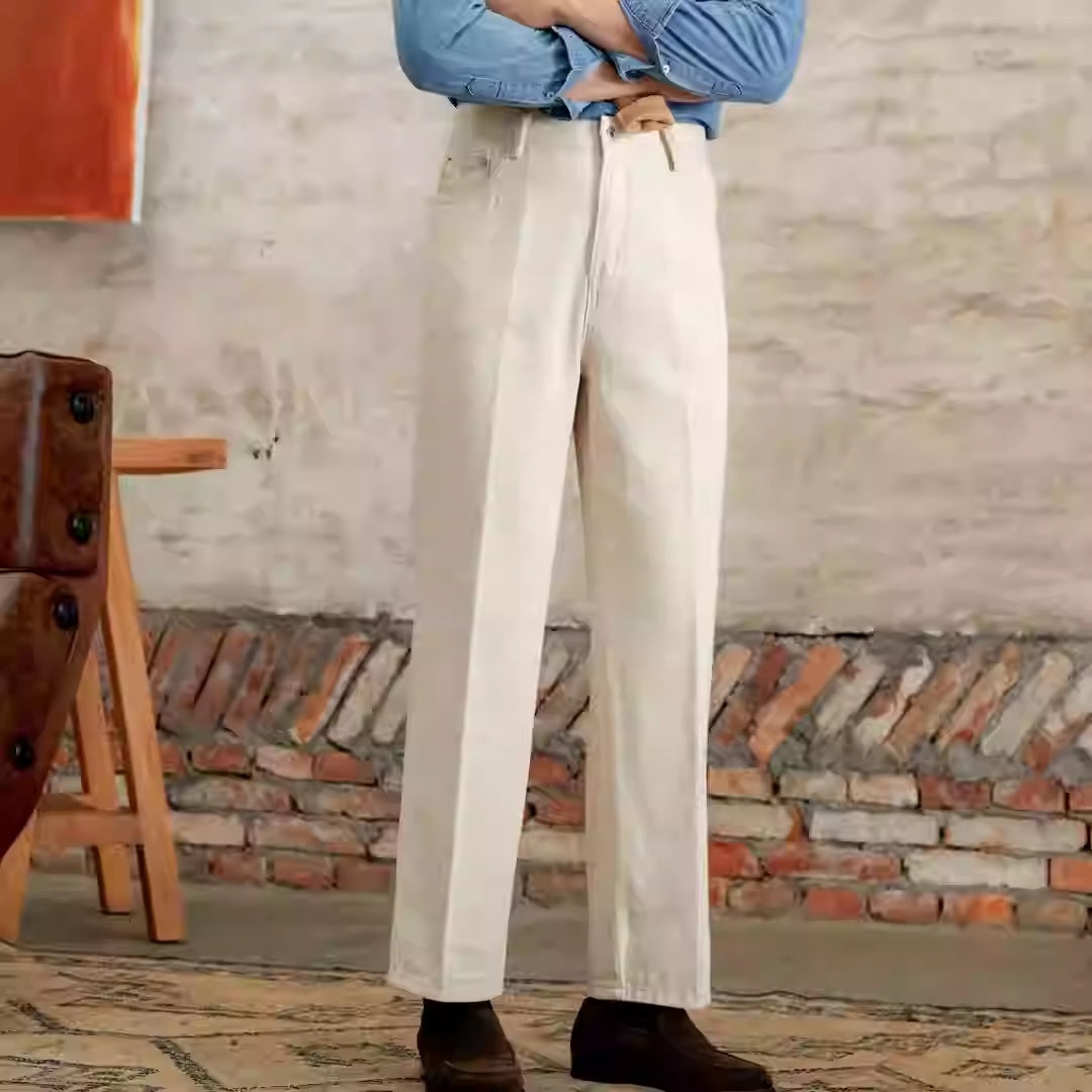 British Cotton Jeans Old Money Style Pants (Cotton)