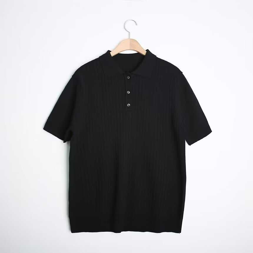 Polo Collar Shirt Knitted Short Sleeve (Cotton)