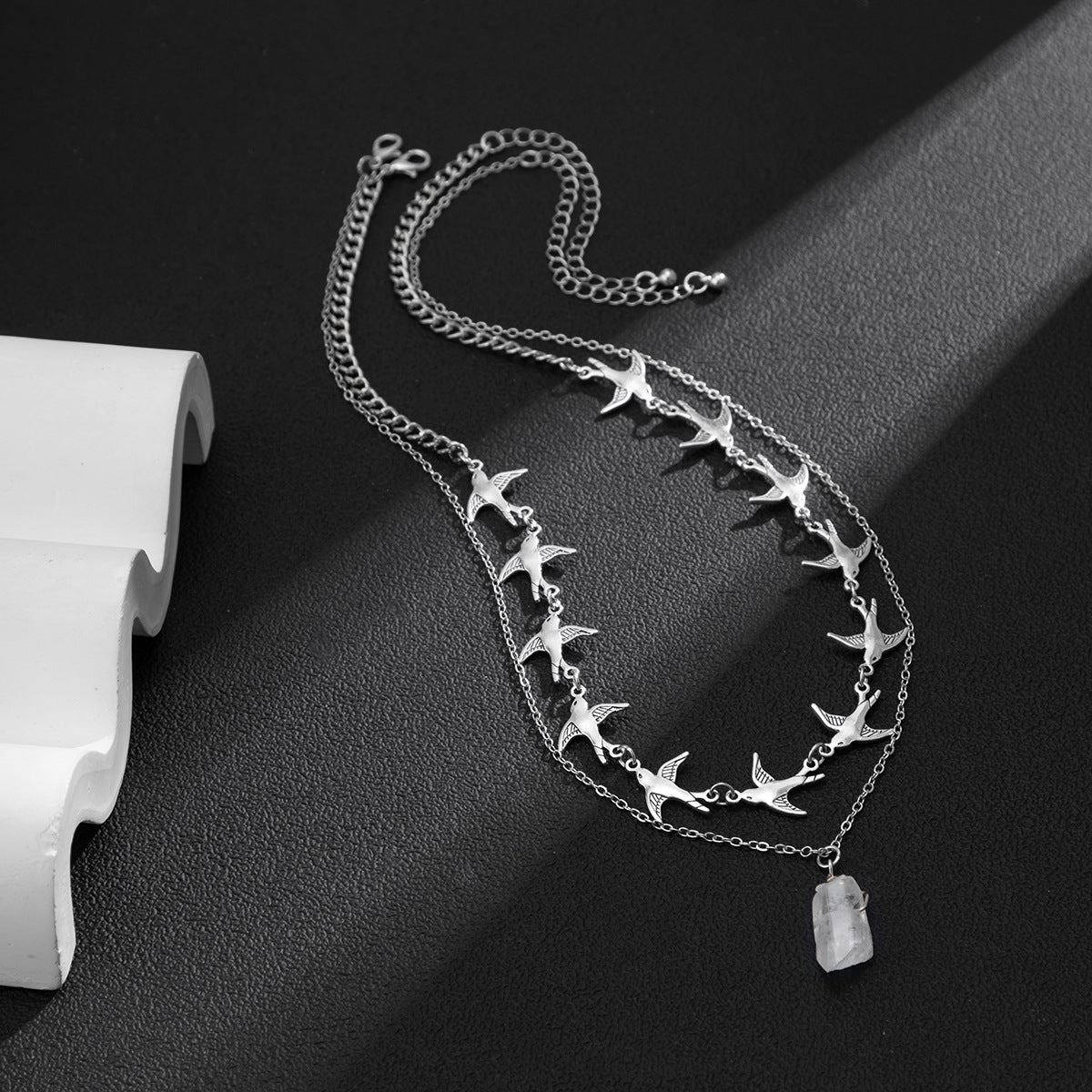 Double Layer Twin Clavicle Chain All-match Men