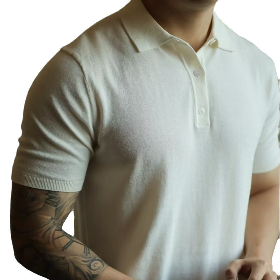 Polo Collar Shirt Knitted Short Sleeve (Cotton)