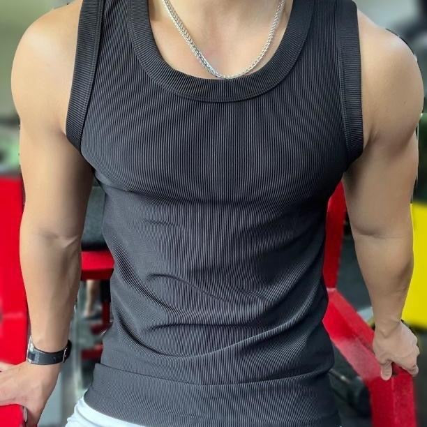 Combed Texture Large Tanks Men (Cotton)