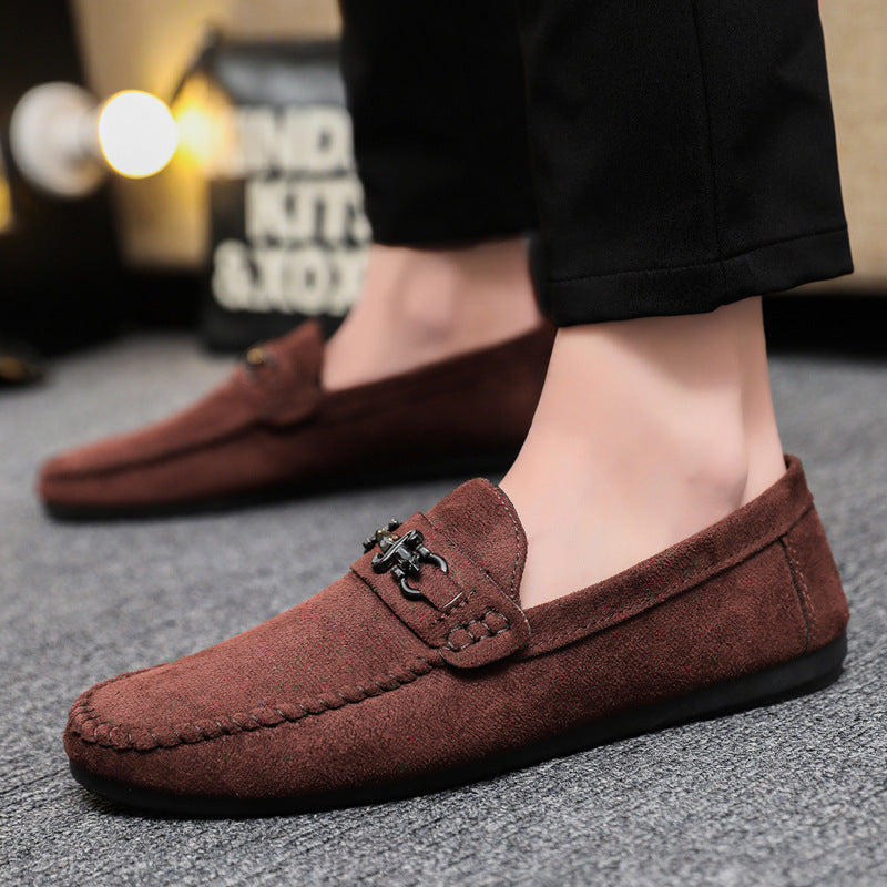 Men Slip-on Loafers Peas Leather Shoes