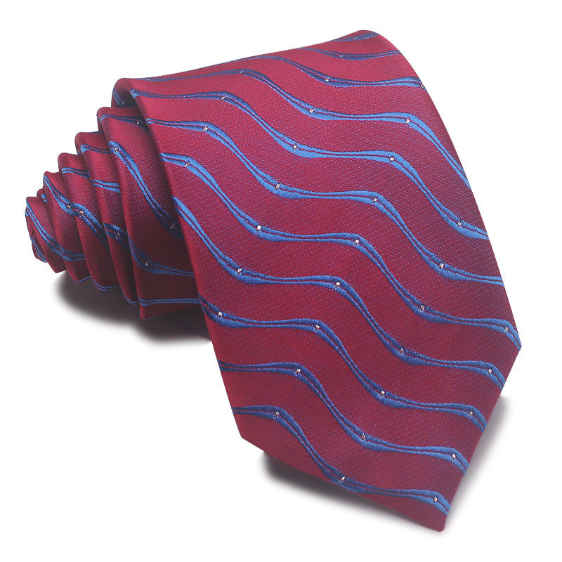 8CM Polyester Jacquard Striped Tie