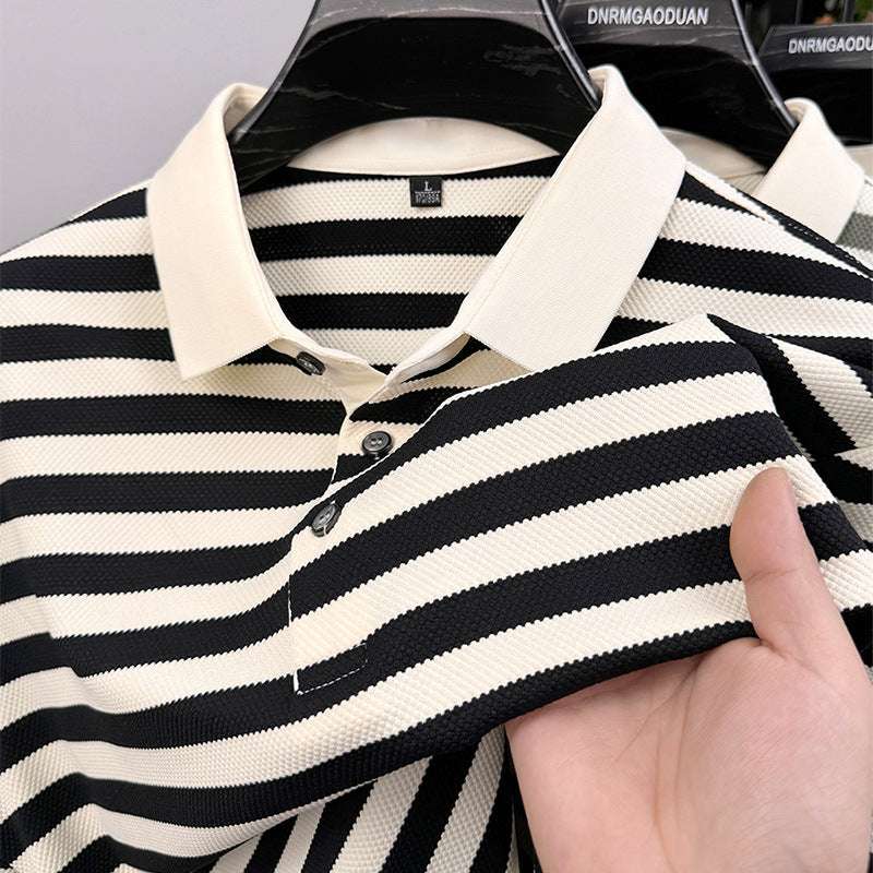 Lapel Jacquard Sweat Absorbing Business Casual Shirt