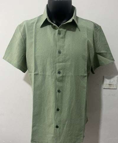 Short Sleeve Breathable Pure Linen Shirt For Men
