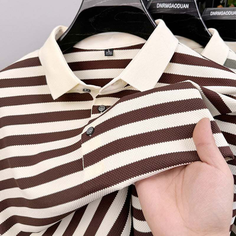 Lapel Jacquard Sweat Absorbing Business Casual Shirt