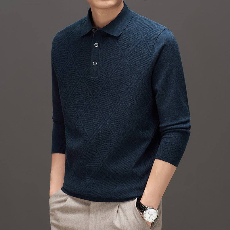 Knitwear Polo Collar Long Sleeve (Cloth)