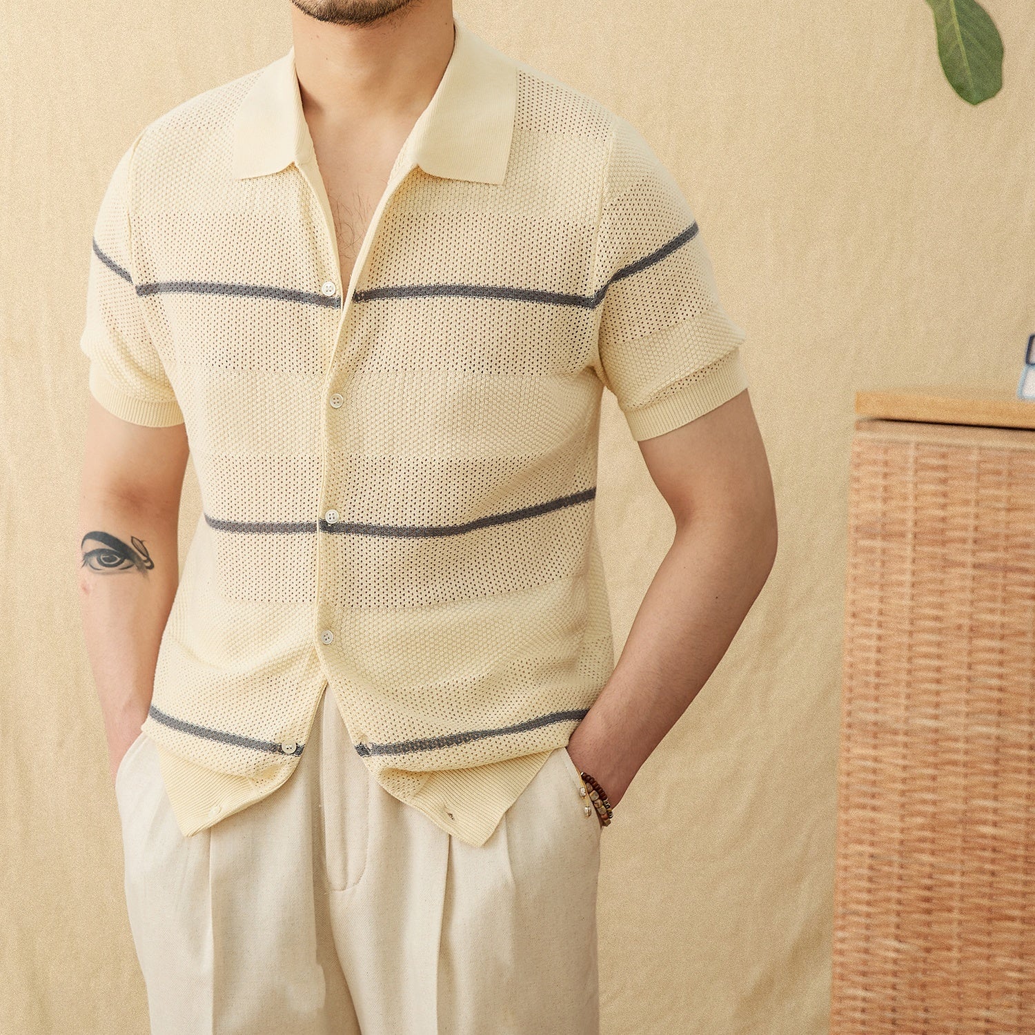 Cotto/ Linen Short Sleeve Knitted Cardigan