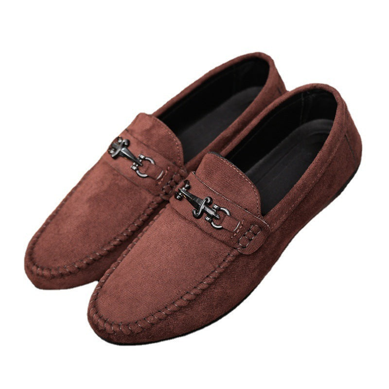 Men Slip-on Loafers Peas Leather Shoes