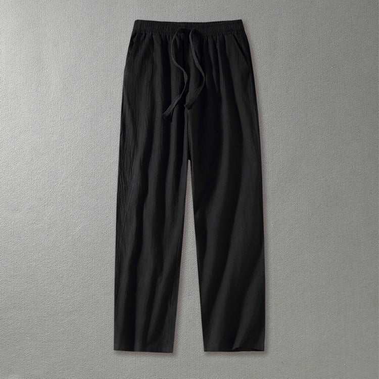 Wide Leg Cotton And Linen Casual Pants Men