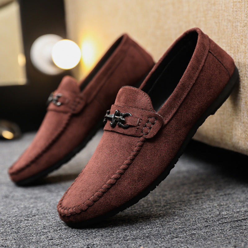 Men Slip-on Loafers Peas Leather Shoes