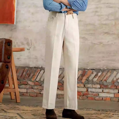 British Cotton Jeans Old Money Style Pants (Cotton)