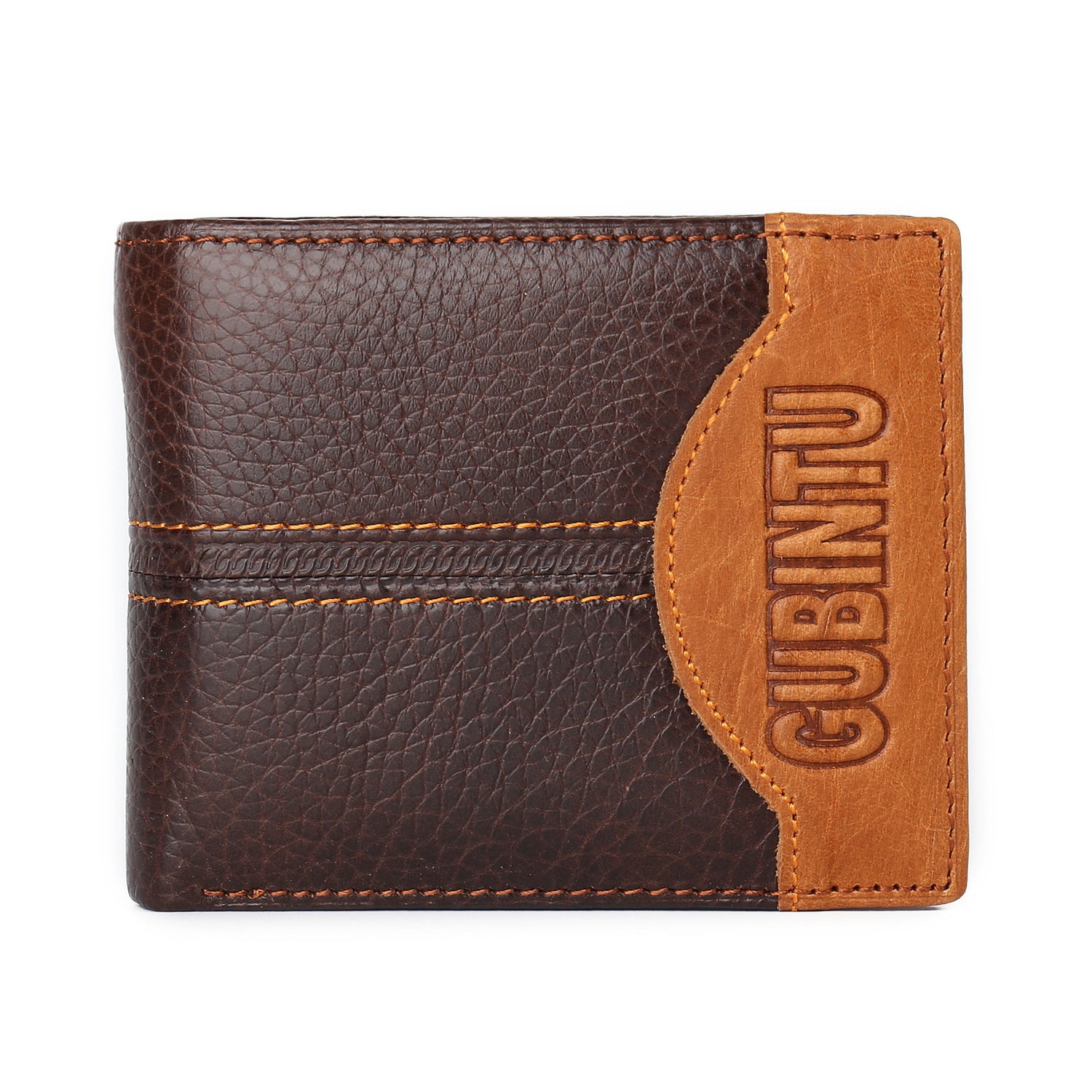 Genuine Leather Men Patchwork Purse Cowhide
