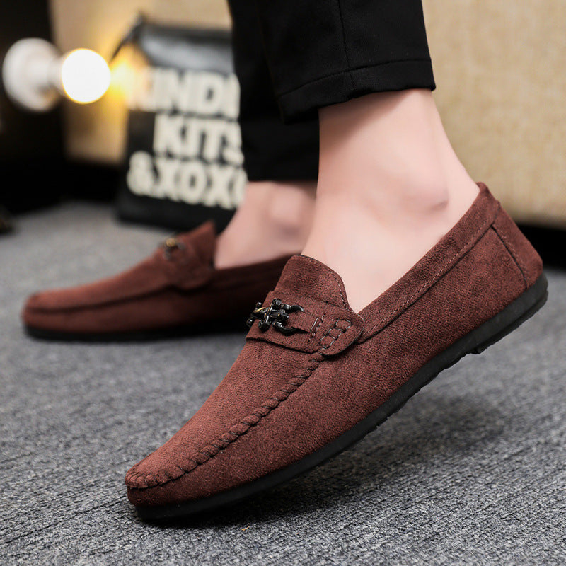 Men Slip-on Loafers Peas Leather Shoes
