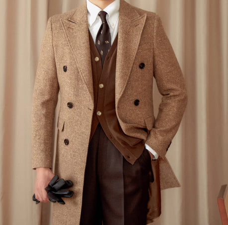 Color Dots Mid-length Coat (Premium Wool)