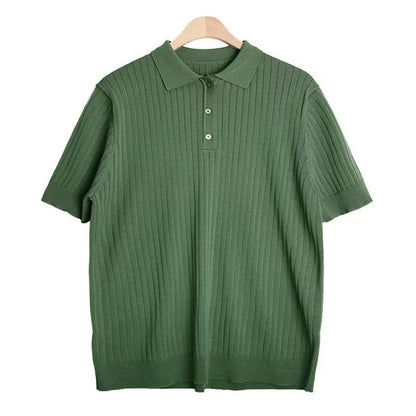 Polo Collar Shirt Knitted Short Sleeve (Cotton)