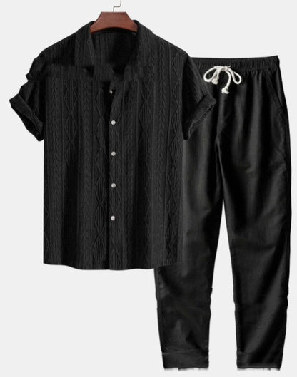 Short Sleeve Shirt Trousers Set Men