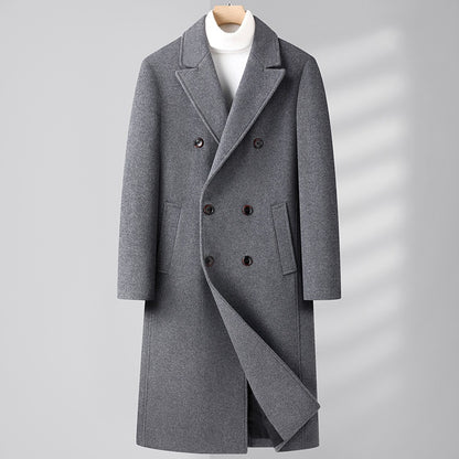 Double Breasted Long Woolen Coat