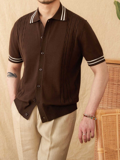 Cotton Knitted Short-sleeved Polo Shirt