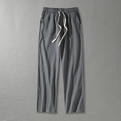 Wide Leg Cotton And Linen Casual Pants Men