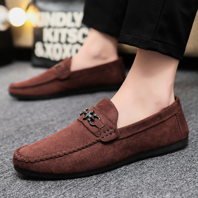 Men Slip-on Loafers Peas Leather Shoes