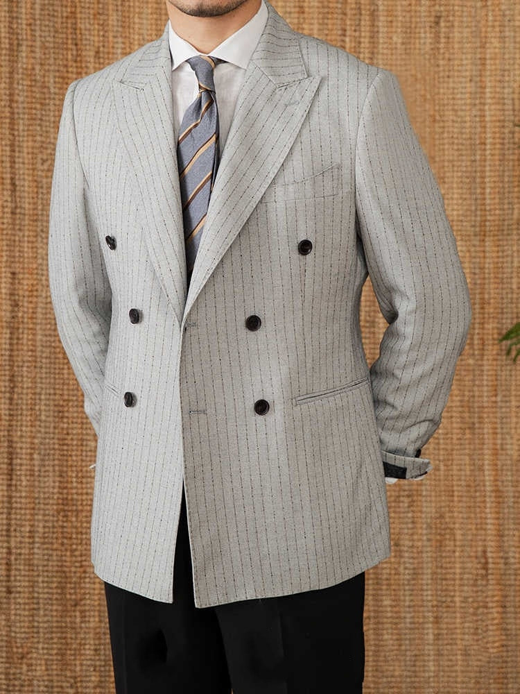 Lightweight Striped Business Suit (Polyester/Cotton)