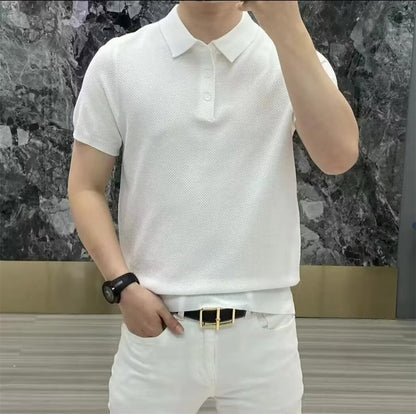 Polo Collar Shirt Knitted Short Sleeve (Cotton)