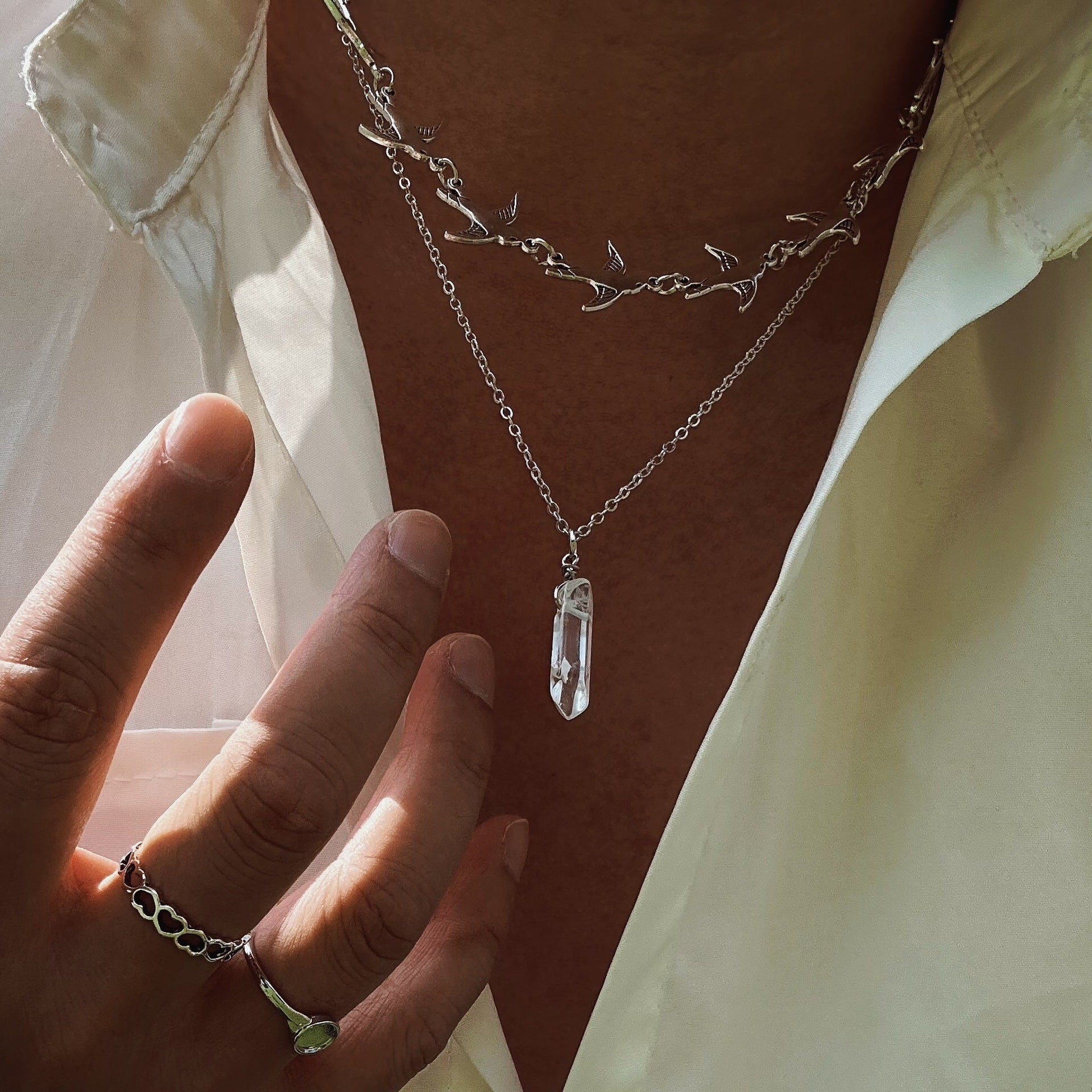 Double Layer Twin Clavicle Chain All-match Men