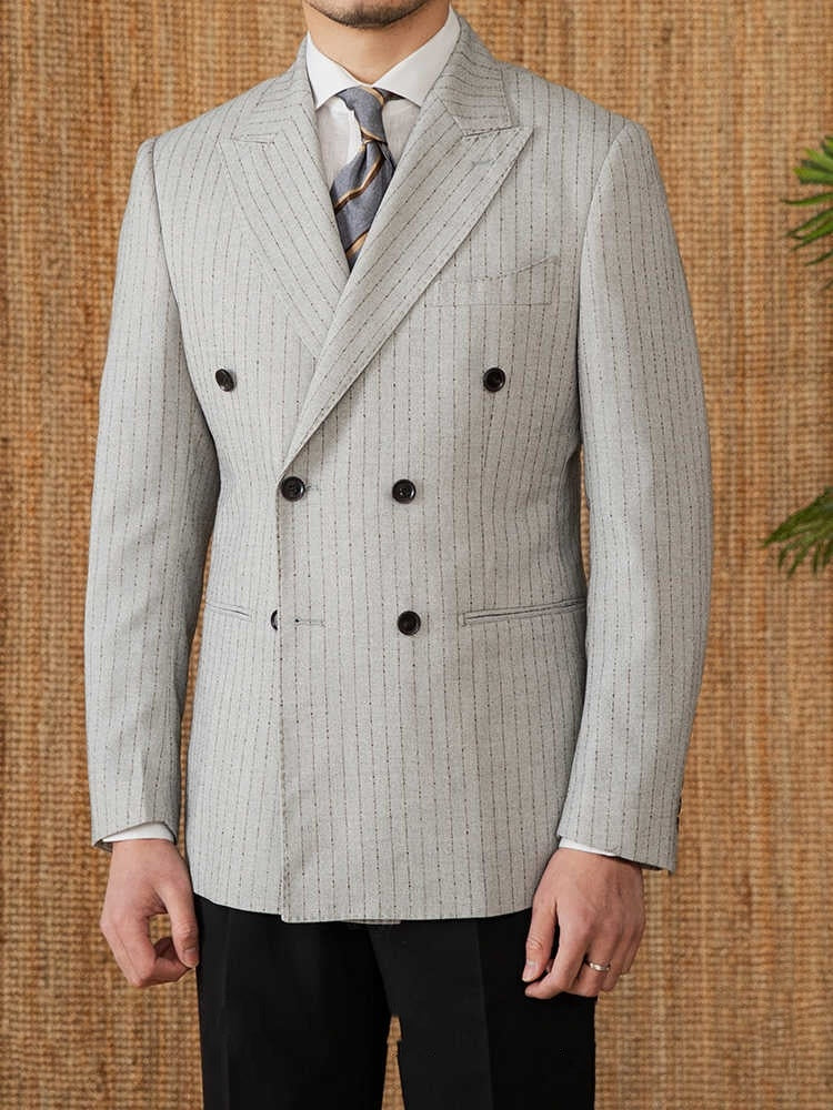 Lightweight Striped Business Suit (Polyester/Cotton)