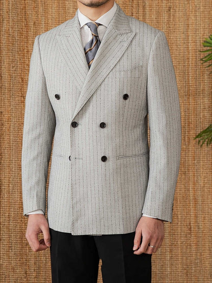 Lightweight Striped Business Suit (Polyester/Cotton)