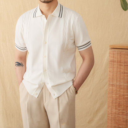 Cotton Knitted Short-sleeved Polo Shirt