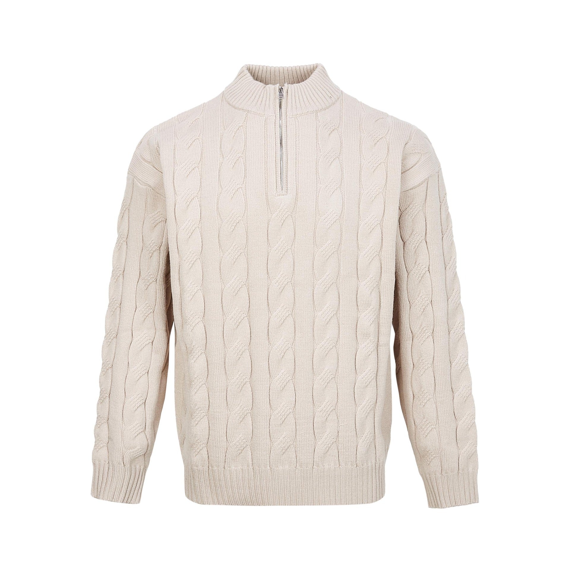 Loose Feeling Old Money British Half Zipper Cloth Sweater