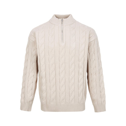 Loose Feeling Old Money British Half Zipper Cloth Sweater