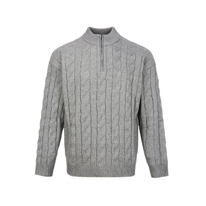Loose Feeling Old Money British Half Zipper Cloth Sweater