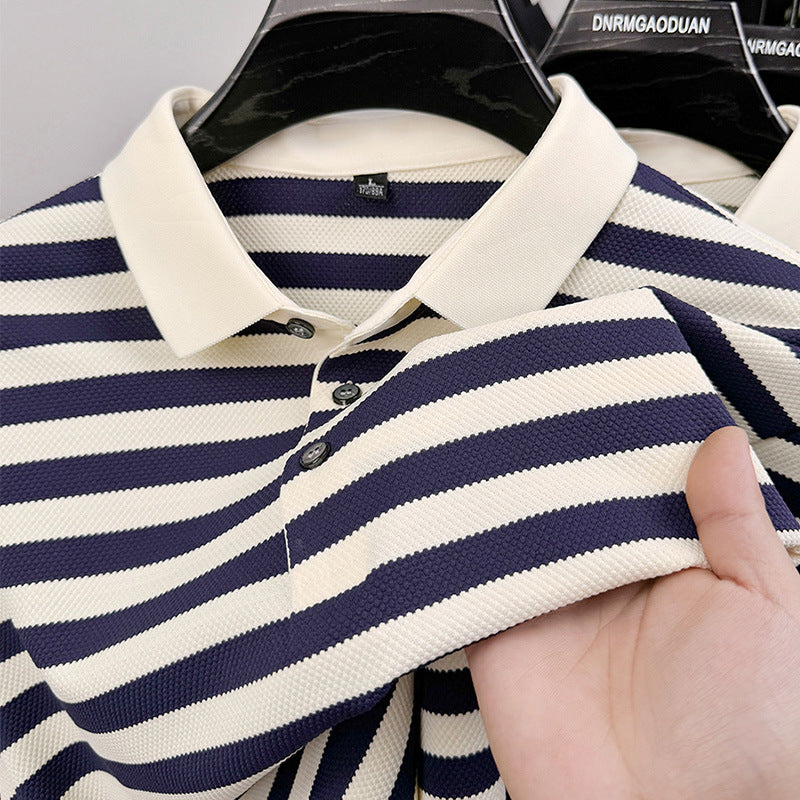 Lapel Jacquard Sweat Absorbing Business Casual Shirt