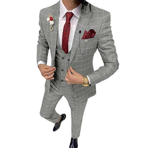Simple Versatile Lattice Three-piece Suit