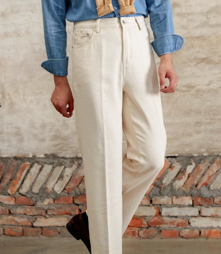 British Cotton Jeans Old Money Style Pants (Cotton)