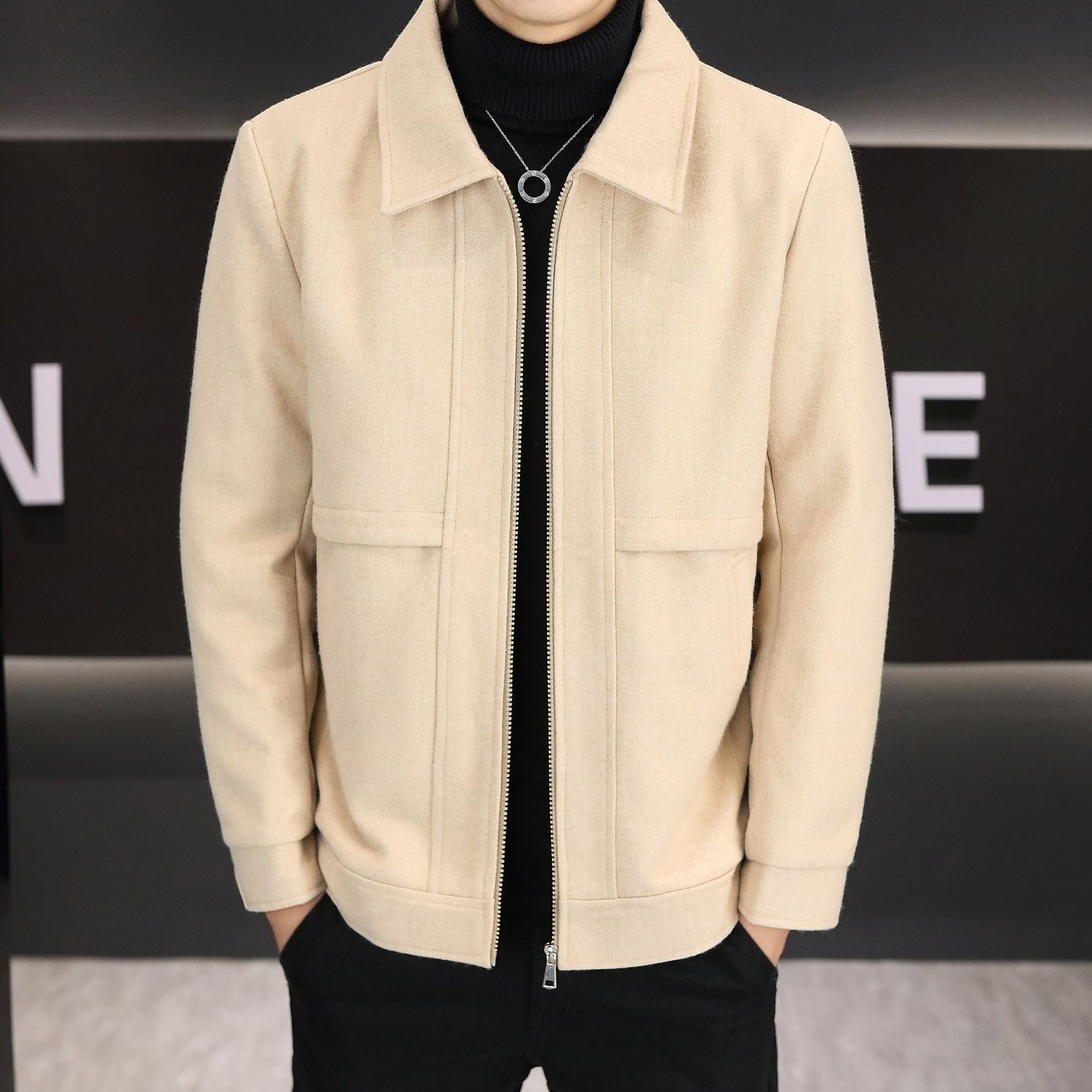 Casual Polo Collar Jacket (Cotton)