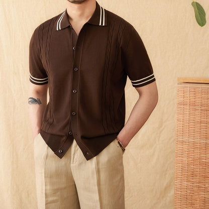 Cotton Knitted Short-sleeved Polo Shirt