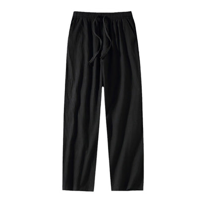 Wide Leg Cotton And Linen Casual Pants Men