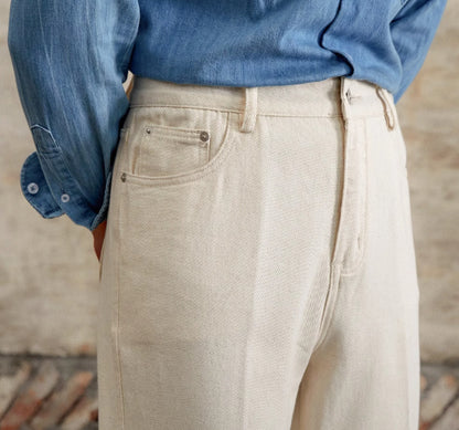 British Cotton Jeans Old Money Style Pants (Cotton)