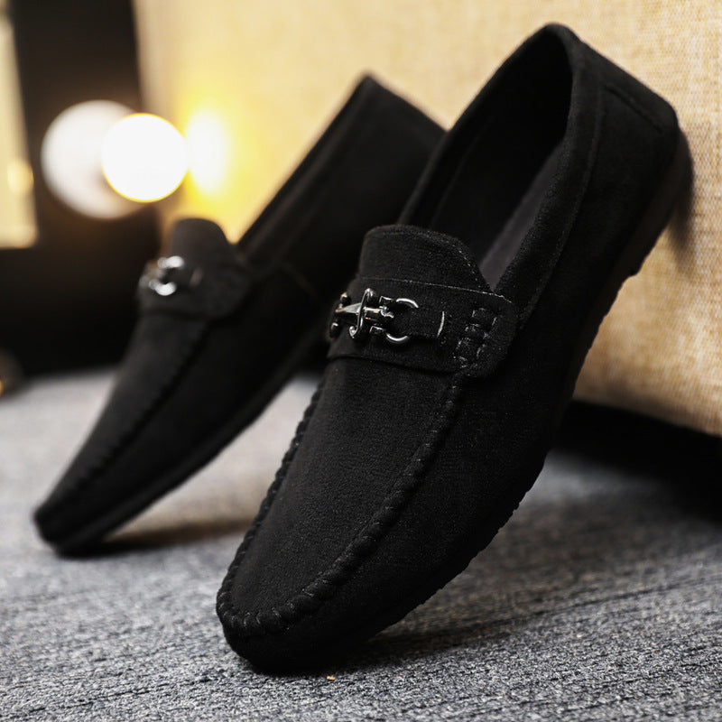 Men Slip-on Loafers Peas Leather Shoes