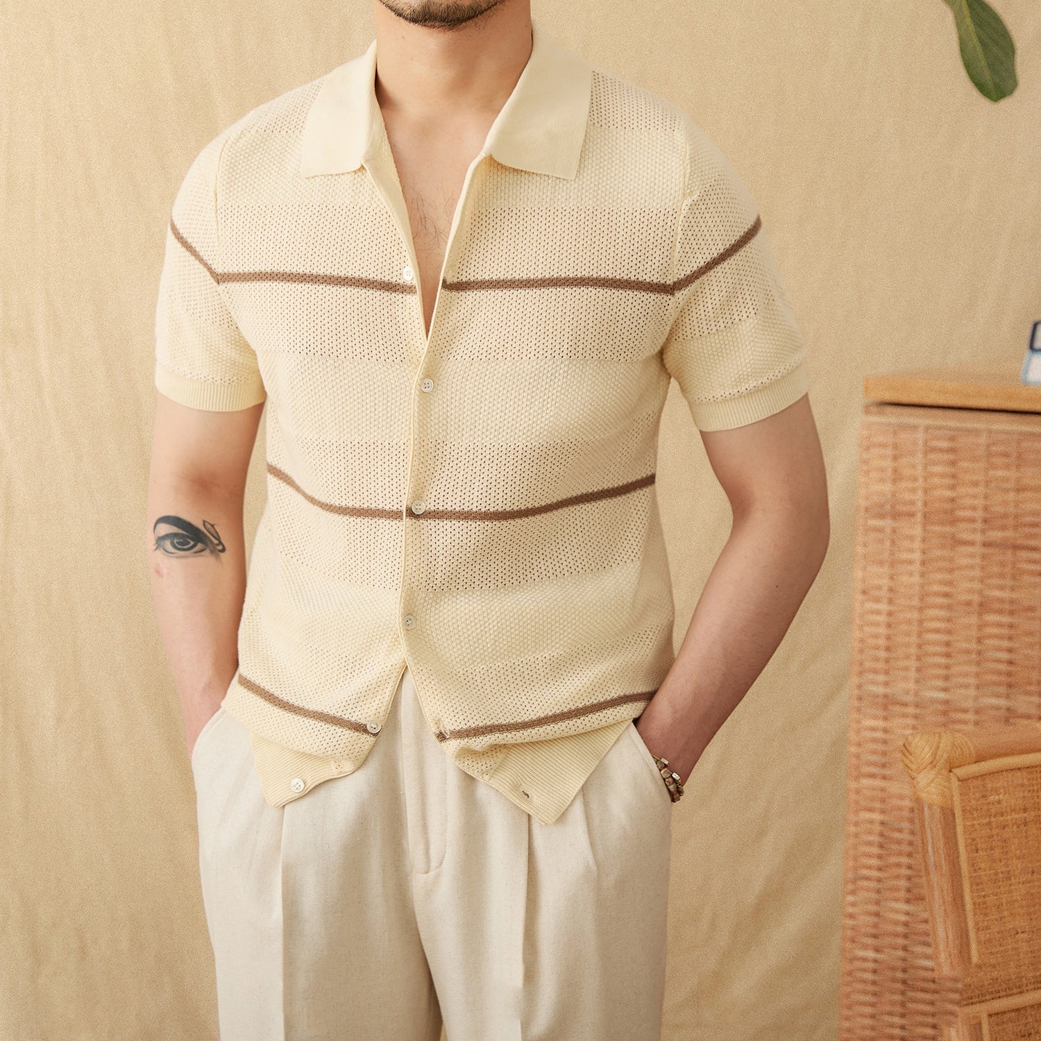 Cotto/ Linen Short Sleeve Knitted Cardigan