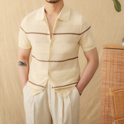 Cotto/ Linen Short Sleeve Knitted Cardigan